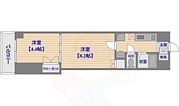 ロイヤル天神南200 2Kの間取図画像