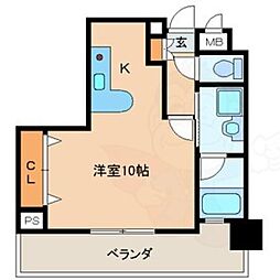 グランディール大串 ワンルームの間取図画像