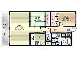 スカール平尾ヴィクトリー 2LDKの間取図画像