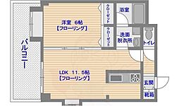 ルピエ舞鶴 1LDKの間取図画像