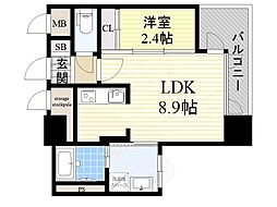 エンクレスト博多GATE 1LDKの間取図画像