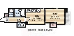 レジディア博多 1DKの間取図画像