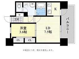 リアンシエルブルー東公園 2Kの間取図画像