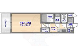 フィンリー大濠ベイウエスト 1Kの間取図画像