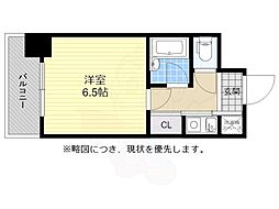 ピュアドームグラース天神 1Kの間取図画像