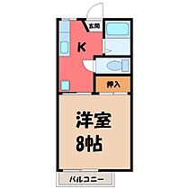 栃木県宇都宮市簗瀬3丁目（賃貸アパート1K・2階・24.71㎡） その2