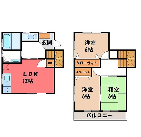 豊郷台貸家 ｜栃木県宇都宮市長岡町(賃貸一戸建3LDK・1階・84.46㎡)の写真 その2