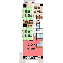 栃木県宇都宮市栄町（賃貸マンション3LDK・10階・82.40㎡） その2