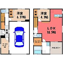 仮）上三川ガレージハウス C  ｜ 栃木県河内郡上三川町しらさぎ1丁目（賃貸一戸建2LDK・1階・120.68㎡） その2