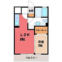 栃木県宇都宮市駒生町（賃貸アパート1LDK・2階・29.25㎡） その2