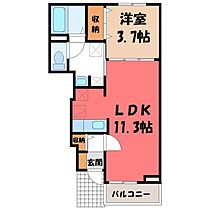 栃木県下都賀郡壬生町本丸2丁目（賃貸アパート1LDK・1階・37.13㎡） その2