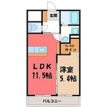 栃木県宇都宮市駒生町（賃貸マンション1LDK・4階・40.00㎡） その2