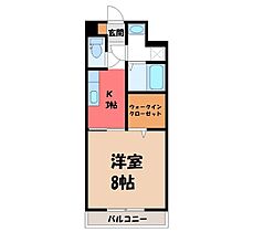 栃木県宇都宮市簗瀬3丁目（賃貸マンション1K・2階・28.00㎡） その2