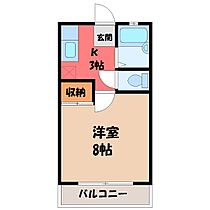 栃木県宇都宮市江曽島町（賃貸アパート1K・2階・22.76㎡） その2