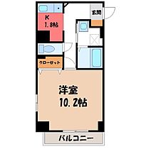 栃木県宇都宮市宿郷2丁目（賃貸マンション1K・4階・35.46㎡） その2