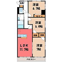 栃木県宇都宮市材木町（賃貸マンション3LDK・3階・72.92㎡） その2