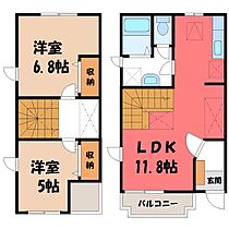 栃木県下都賀郡壬生町大師町（賃貸タウンハウス2LDK・1階・56.51㎡） その2