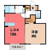 栃木県宇都宮市下荒針町（賃貸アパート1LDK・1階・49.05㎡） その2