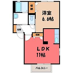 メイプルハイツD 1LDKの間取図画像