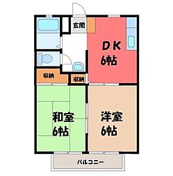 JR東北本線 宝積寺駅 徒歩15分 2階/-