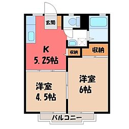 JR東北本線 宝積寺駅 徒歩30分 2階/-