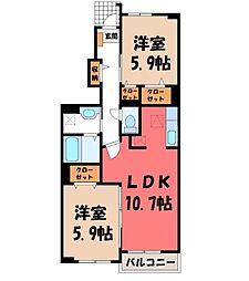 日光線 鹿沼駅 バス5分 栄町北下車 徒歩3分
