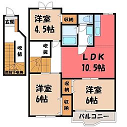 東武宇都宮線 東武宇都宮駅 バス15分 三の沢下車 徒歩6分 2階/-