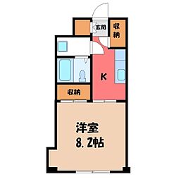 光ハイツ 1Kの間取図画像
