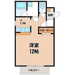 シティパルスギモト5 ワンルームの間取図画像