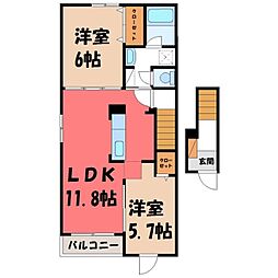 ラフィーネ 2LDKの間取図画像