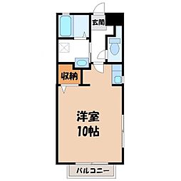 ル・荘ジロー 1DKの間取図画像