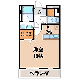 プリステージュ ワンルームの間取図画像