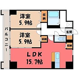 ソレイユ御蔵町 2LDKの間取図画像