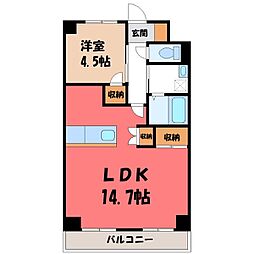 グリーンフォレスト 1LDKの間取図画像