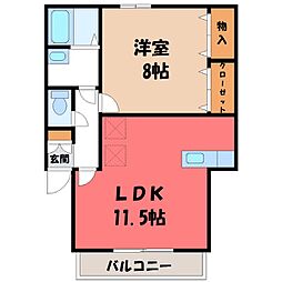 コーポJusty 1LDKの間取図画像