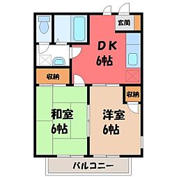 シャルマンA 2DKの間取図画像