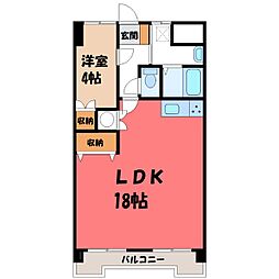 赤羽ハイツ 1LDKの間取図画像