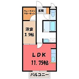 B-ステージC 1LDKの間取図画像