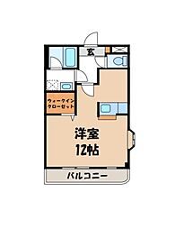 ポワールガーデン2 ワンルームの間取図画像