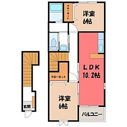 プロムナード6 2LDKの間取図画像