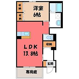 ポラリスB 1LDKの間取図画像