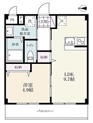 コンフォートK2 1LDKの間取図画像