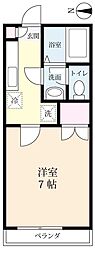 ハイツ橋口 1Kの間取図画像