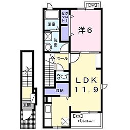 サンジュリアA 1LDKの間取図画像