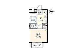 リッツハウス本庄B棟 1Kの間取図画像