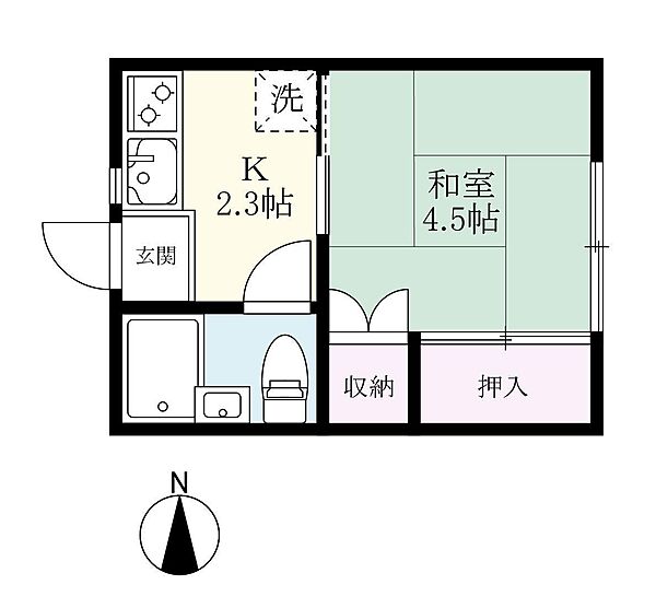 清風コーポ 201｜佐賀県佐賀市与賀町(賃貸アパート1K・2階・16.56㎡)の写真 その2