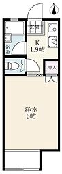 グレースヒルハウス 1Kの間取図画像