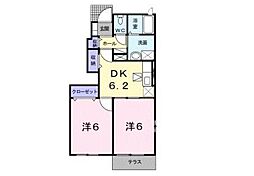 シップ信栄2 2DKの間取図画像