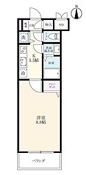 アステール 1Kの間取図画像