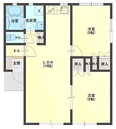 アパート 2LDKの間取図画像